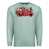 Seafoam valentines day leopard farm animals truck Premium Sweatshirt - Jasminsmagicworld