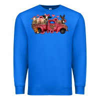 True Royal valentines day leopard farm animals truck Premium Sweatshirt - Jasminsmagicworld