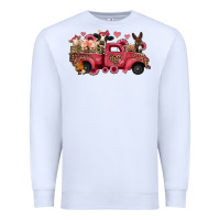 White valentines day leopard farm animals truck Premium Sweatshirt - Jasminsmagicworld