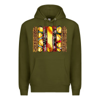 Army Green softball serape leopard cowhide glitter brushstrokes Premium Hoodie - Artiststas