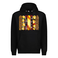 Black softball serape leopard cowhide glitter brushstrokes Premium Hoodie - Artiststas