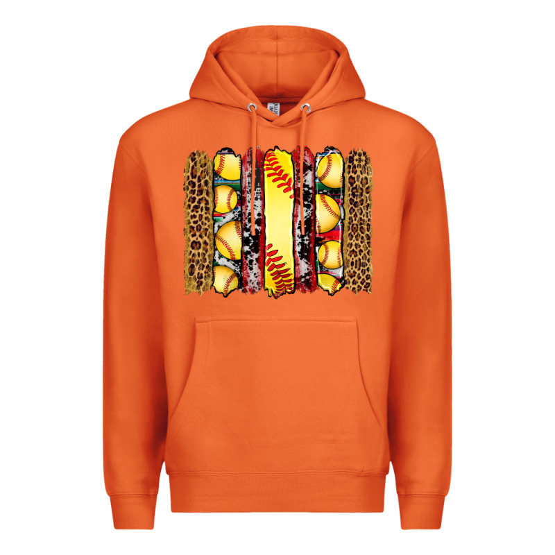 Softball Serape Leopard Cowhide Glitter Brushstrokes Premium Hoodie by Artiststas | Teevron