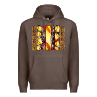 Coffee softball serape leopard cowhide glitter brushstrokes Premium Hoodie - Artiststas