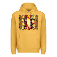 Mustard softball serape leopard cowhide glitter brushstrokes Premium Hoodie - Artiststas