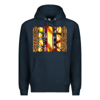 Navy softball serape leopard cowhide glitter brushstrokes Premium Hoodie - Artiststas