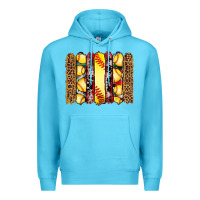 Ocean Blue softball serape leopard cowhide glitter brushstrokes Premium Hoodie - Artiststas
