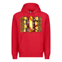 Red softball serape leopard cowhide glitter brushstrokes Premium Hoodie - Artiststas