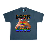 Midnight Navy love is love lgbtq pride hands Urban Heavy Tee - LillyAllenDesigns