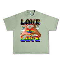 Oil Green love is love lgbtq pride hands Urban Heavy Tee - LillyAllenDesigns