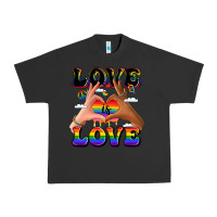Pigment Black love is love lgbtq pride hands Urban Heavy Tee - LillyAllenDesigns