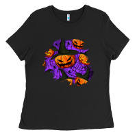 Black halloween pumpkin patch  1 Ladies Tee - BundleAndBundleShop