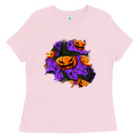 Bubblegum Pink halloween pumpkin patch  1 Ladies Tee - BundleAndBundleShop