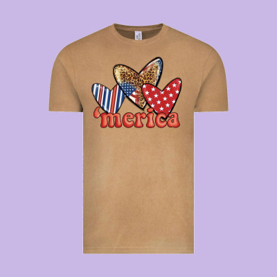 Merica 4th Of July Hearts Vintage Tee Designed By Bundleandbundleshop