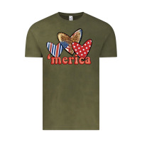 Vintage Olive merica 4th of july hearts Vintage Tee - BundleAndBundleShop