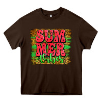 Chocolate Brown summer vibes watermelon leopard background Heavy Core Tee - Jasminsmagicworld