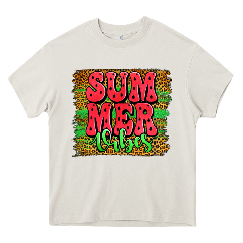 Summer Vibes Watermelon Leopard Background Heavy Core Tee by Jasminsmagicworld | Teevron