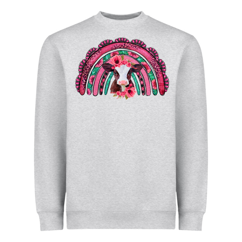 Valentines Day Pink Gemstones Baby Calf Rainbow Heavyweight Sweatshirt by Jasminsmagicworld | Teevron