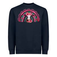 Navy valentines day pink gemstones baby calf rainbow Heavyweight Sweatshirt - Jasminsmagicworld