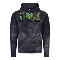 Cloud Black Peace Love Sloths Vintage Hoodie - LillyAllenDesigns