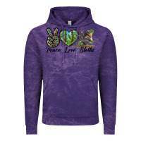 Cloud Purple Peace Love Sloths Vintage Hoodie - LillyAllenDesigns