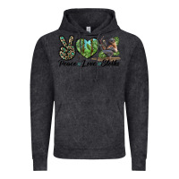 Vintage Black Peace Love Sloths Vintage Hoodie - LillyAllenDesigns
