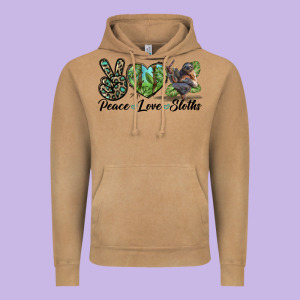 Peace Love Sloths Vintage Hoodie Designed By Lillyallendesigns