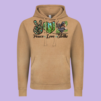 Peace Love Sloths Vintage Hoodie Designed By Lillyallendesigns