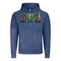 Vintage Denim Peace Love Sloths Vintage Hoodie - LillyAllenDesigns