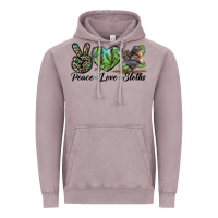 Vintage Zinc Peace Love Sloths Vintage Hoodie - LillyAllenDesigns