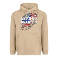 Mushroom Let's Go Brandon Ripped Cloth with American Flag Heavyweight Hoodie - Jasminsmagicworld