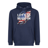 Navy Let's Go Brandon Ripped Cloth with American Flag Heavyweight Hoodie - Jasminsmagicworld