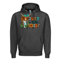 Charcoal Heather just a little moody coffee cup long haired cow Zipper Hoodie - Jasminsmagicworld