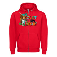 Red just a little moody coffee cup long haired cow Zipper Hoodie - Jasminsmagicworld