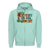 Seafoam just a little moody coffee cup long haired cow Zipper Hoodie - Jasminsmagicworld