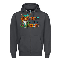 Smoke just a little moody coffee cup long haired cow Zipper Hoodie - Jasminsmagicworld
