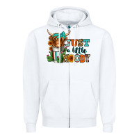 White just a little moody coffee cup long haired cow Zipper Hoodie - Jasminsmagicworld