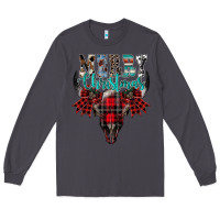 Smoke merry christmas bull skull Long Sleeve Tee - CowhideDigitalArt