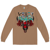 Toasted Coconut merry christmas bull skull Long Sleeve Tee - CowhideDigitalArt