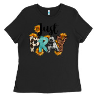 Black Just Pray Ladies Tee - FaDigitalArtStudio