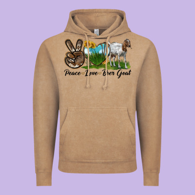 Peace Love Boer Goat Vintage Hoodie Designed By Lillyallendesigns