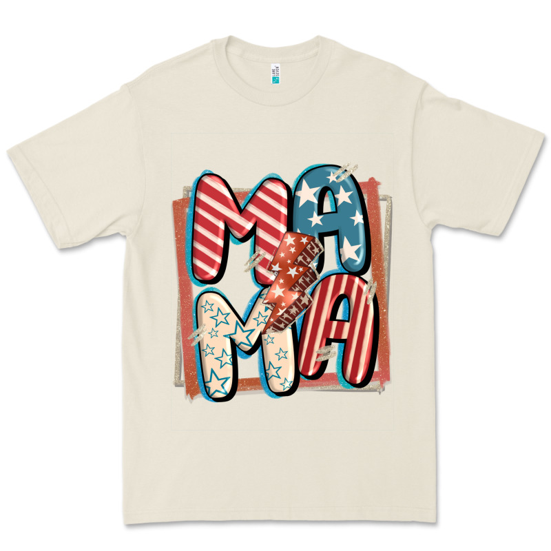 4th Of July Mama With Lightning Bolt Premium Tee by FaDigitalArtStudio | Teevron