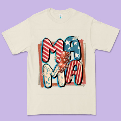 4th Of July Mama With Lightning Bolt Premium Tee Designed By Fadigitalartstudio