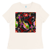 Bone halloween bad witch seamless pattern Ladies Tee - BundleAndBundleShop