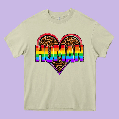 Lgbt Pride Human Heavy Core Tee Designed By Oliviacreatesart