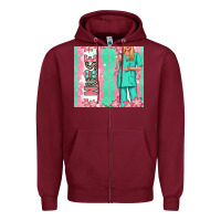 Burgundy nurse  blonde woman Zipper Hoodie - RanaPortraitStore