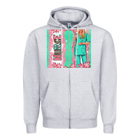 Heather Grey nurse  blonde woman Zipper Hoodie - RanaPortraitStore