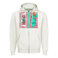 Oatmeal Heather nurse  blonde woman Zipper Hoodie - RanaPortraitStore