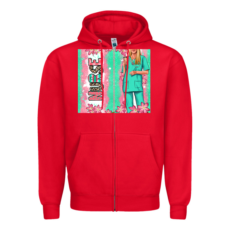 Nurse  Blonde Woman Zipper Hoodie by RanaPortraitStore | Teevron