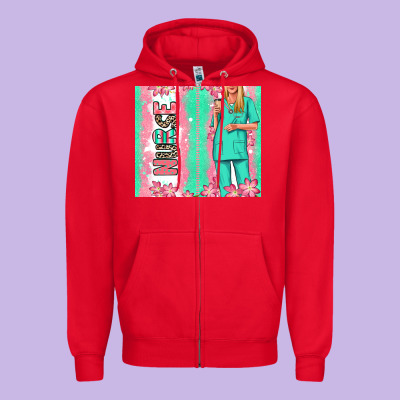 Nurse  Blonde Woman Zipper Hoodie Designed By Ranaportraitstore