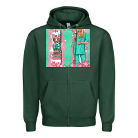 Sports Green nurse  blonde woman Zipper Hoodie - RanaPortraitStore